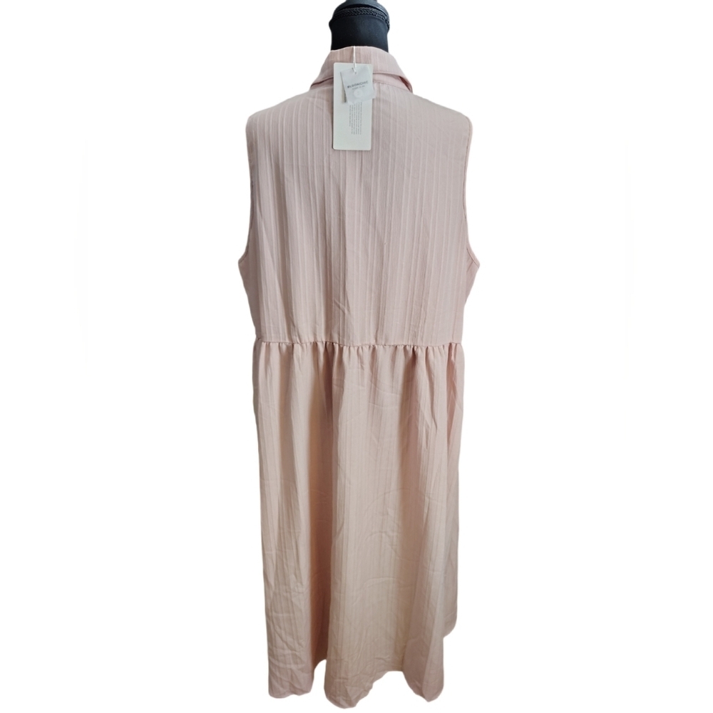 BloomChic Pale Pink High Low Midi Dress 18-20 NWT Sleeveless Button Front - Picture 4 of 12